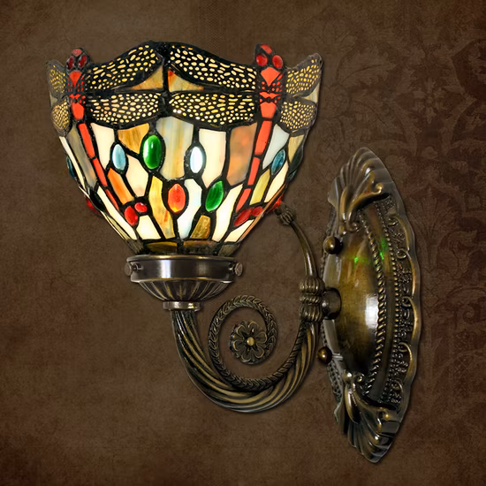 Dekorative Tiffany-Wandlampe für den Großhandel mit Buntglas